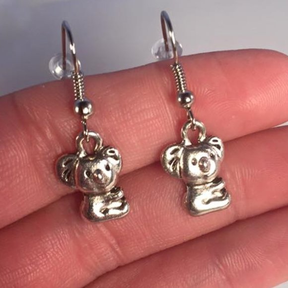 Kristy's Jewels Jewelry - Silver Koala Earrings Hypoallergenic Hooks!